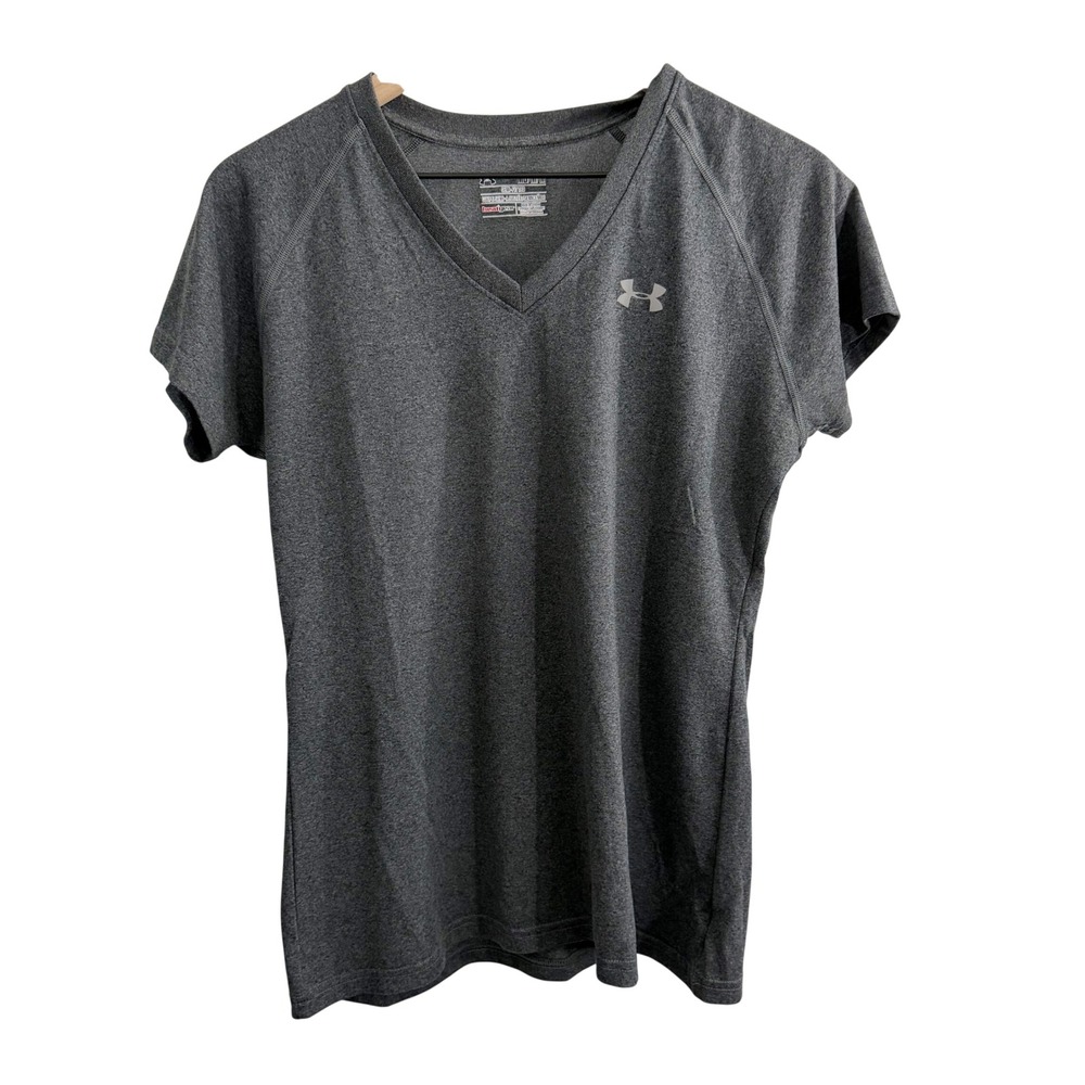Under Armour Semi-Fitted Athletic T-Shirt Gray Medium Activewear Gym Workout